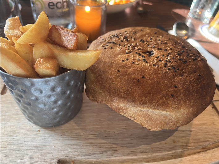 beef pie and chips